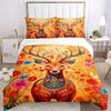3pcs Animal-themed Deer Flowers Soft and Comfortable Breathability, Bedding Set, Machine Washable, Suitable for All Seasons145