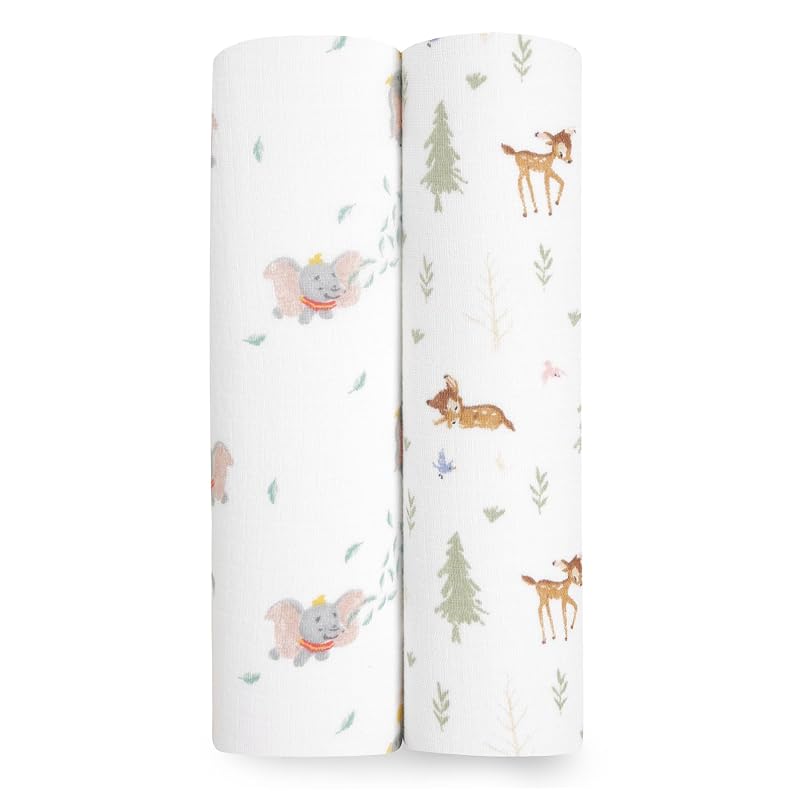 Aden + anais essentials Пеленка-кокон Disney Friends, 2 шт., 112 x 112 см, Муслиновый хлопок, для новорожденных, Помощь при ночных плачах, Подарок на рождение ребенка,