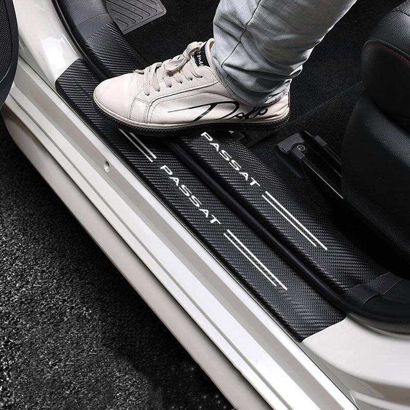 Carbon Fiber Car Door Threshold Protective Sticker For VW Volkswagen PASSAT B5 B6 B7 B8 Variant 2021 2020 2019 2018 - 1997 He4