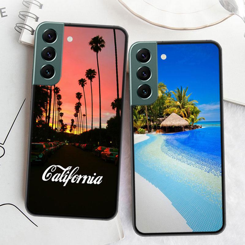 Морские Тропические Пальмы Пляж Чехол для Телефона Для Samsung A16 A26 A36 A56 Galaxy A02S A12 A52S A13 A23 A33 A53 A54 A34 A24 A14 A22 A3