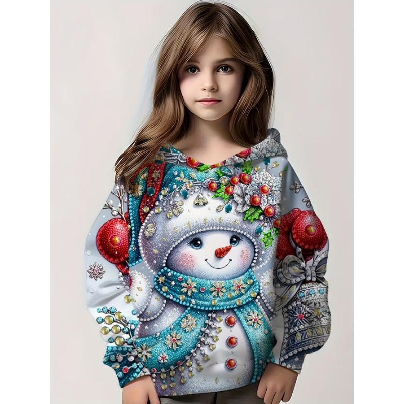 Детская одежда Толстовки с капюшоном для девочек с длинным рукавом и 3D-принтом для детей Весенне-осенняя одежда Повседневная Милая уличная детская одежда для девочек Топы