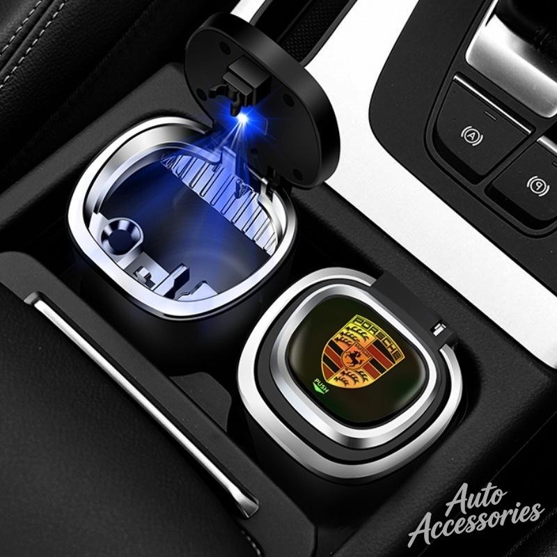 Автомобильная пепельница Креативная Личность С крышкой На вентиляционное отверстие Подвесная Со светодиодной подсветкой Для Porsche Panamera Macan Boxster Cayman 911