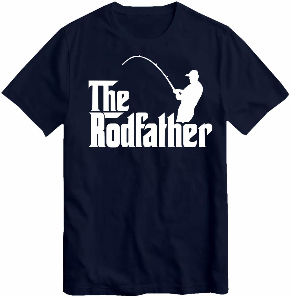 The Rodfather Unisexs T Shirt Funny Joke Novelty Fish Carp Cool Dad Grandad Top