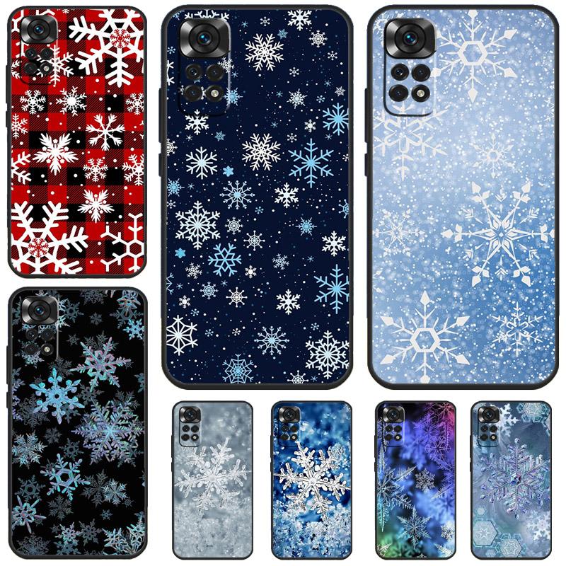 Чехол Зимний Снежинка Для Xiaomi Redmi Note 12 9 10 11 13 Pro Plus 9S 10S 11S 12S Redmi 12 10C 12C 13C Обложка