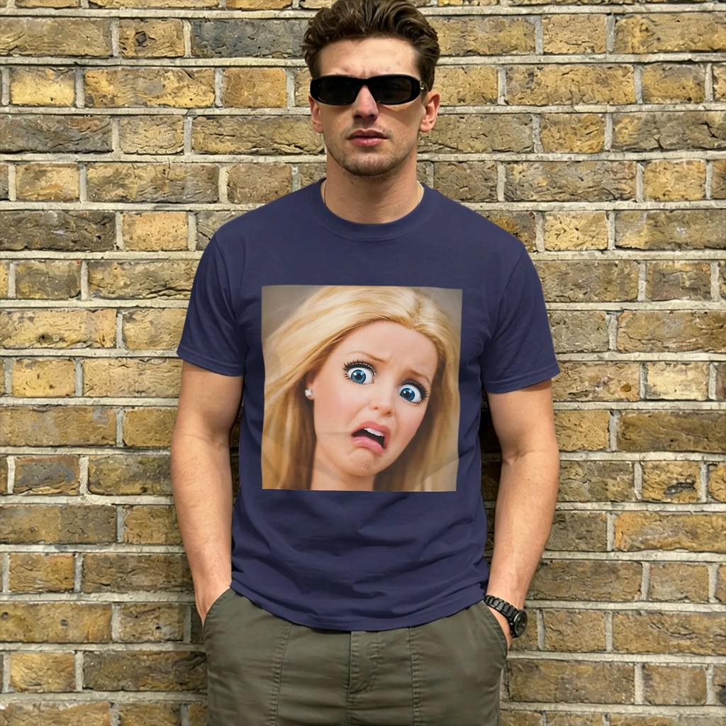 Unisexs TShirts The Disgusted Face Meme Doll Babe Fashion Pure Cotton Tees Short Sleeve T Shirt Round Collar Clothing Big Size