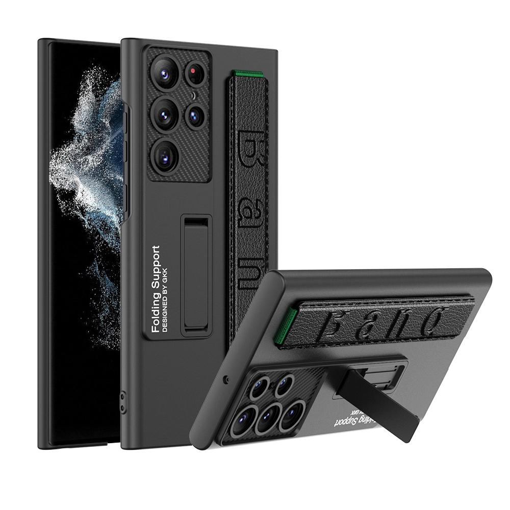 For Samsung Galaxy S24 S23 S22 Ultra Plus Case Ultra-thin Matte Bracket Wristband Holder All-inclusive Shockproof Case Accessory