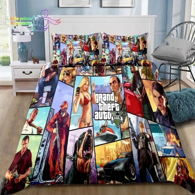 3D-принт Grand Theft Auto GTA Game Gamer Комплект постельного белья Single Twin Full Queen King Size Комплект постельного белья Aldult Kid Bedroom