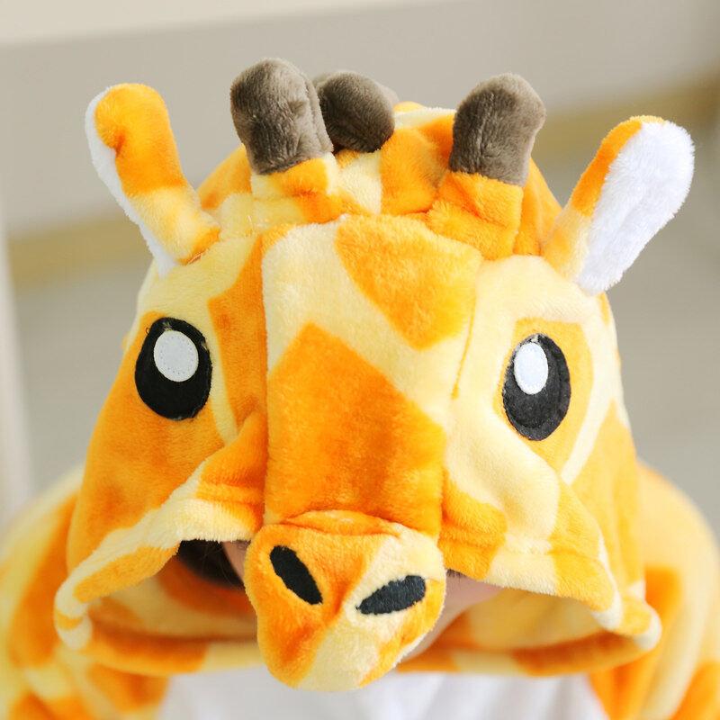 Children Baby Girls Onesies Unisex Winter Giraffe Onesies Kids Nightwear Anime Costumes Flannel Sleepwear Pajamas With Shoes