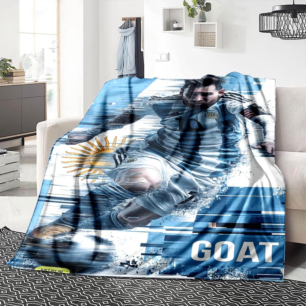 Soccer Player Pink Kit printed flannel breathable and warm blanket, a stylish home gift, suitable for home, office and bedspread use. 15a171