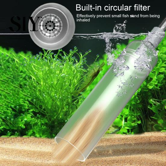 Hot Tub Vacuum Cleaner Swimming Pool with 2 Nozzle Adapters Clear Siphon Hose Adjustable Valve Detachable Fish Tank Water Change Spa Cordless Manual