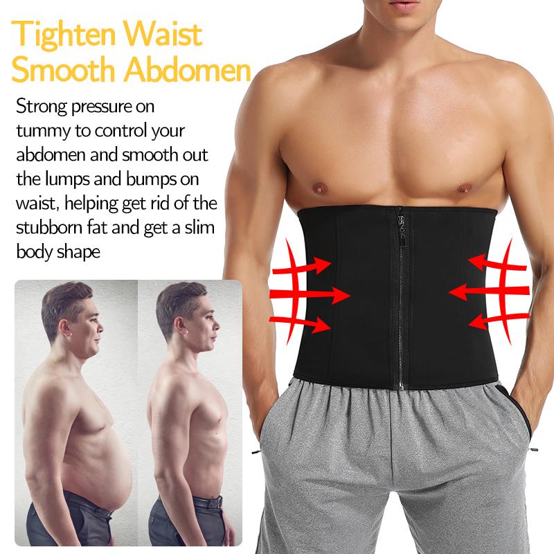 Men Waist Trainer Corset Neoprene Sauna Sweat Trimmer Belt for Weight Loss Slimming Body Shaper Tummy Fitness Belt Fat Burner