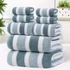 Thickened Absorbent Bath Towel Soft Face Towel Two-Color Striped Bath Towel Towel for Home Bathroom