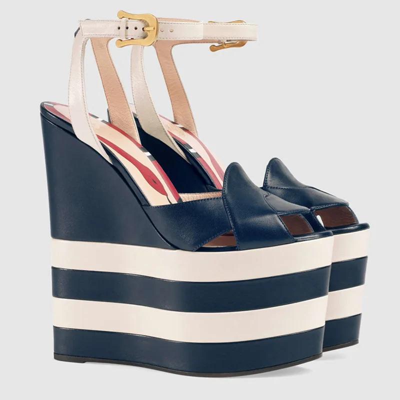 2024 Новые сексуальные туфли на высоком каблуке с рыбьим ртом, женские модные туфли на толстой подошве, босоножки на танкетке для вечеринок и клуба, на платформе, на высоком каблуке