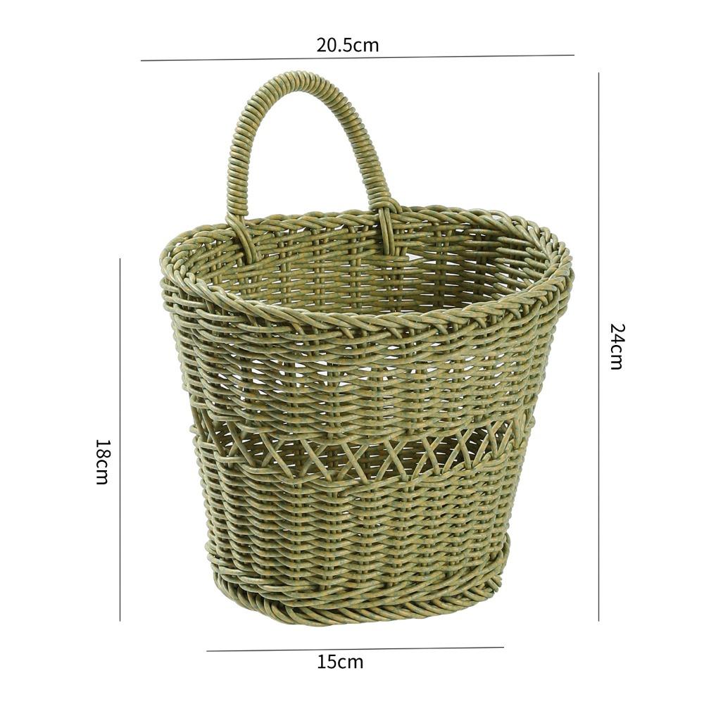 Handwoven Wall Hanging Basket Hollow Weave Woven Storage Basket New Woven Basket Bedroom Organizer