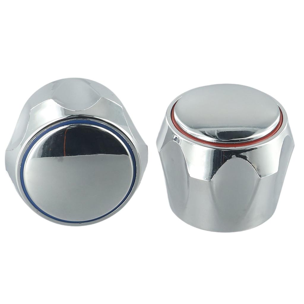 2pcs Copper Valve Faucet Handle Handwheel ABS Blue Handwheel