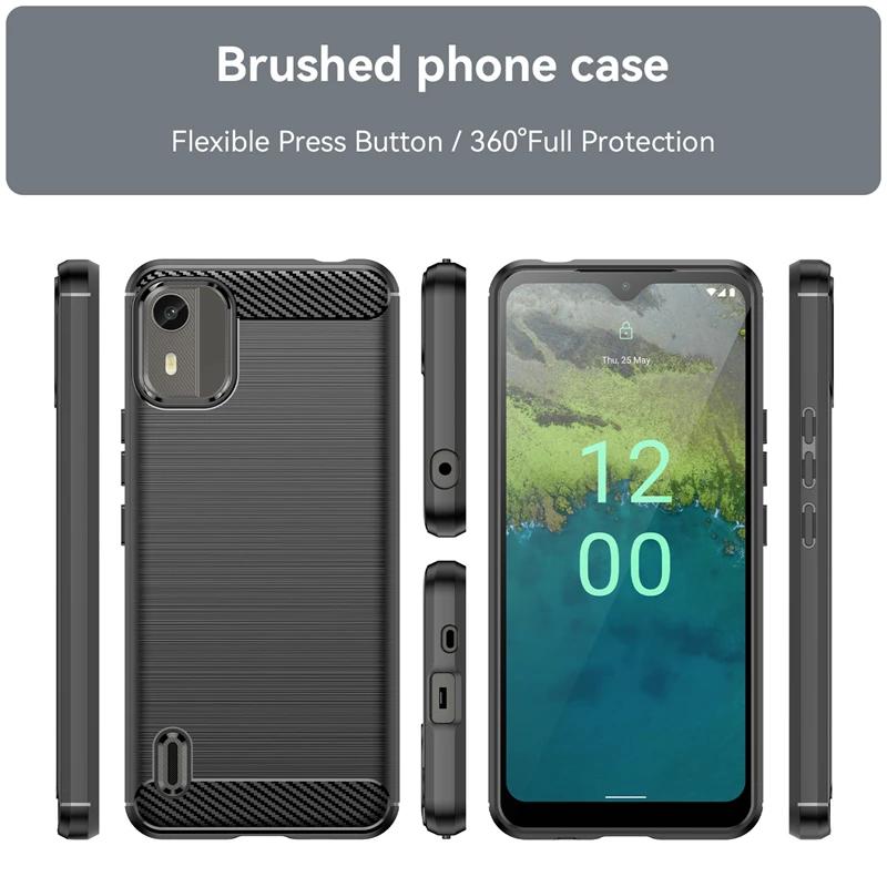 Чехол из ТПУ с текстурой из углеродного волокна для Nokia C12 Pro C22 C32 G22 G400 C100 C200 C21 Plus G21 G11, противоударный защитный чехол Fundas