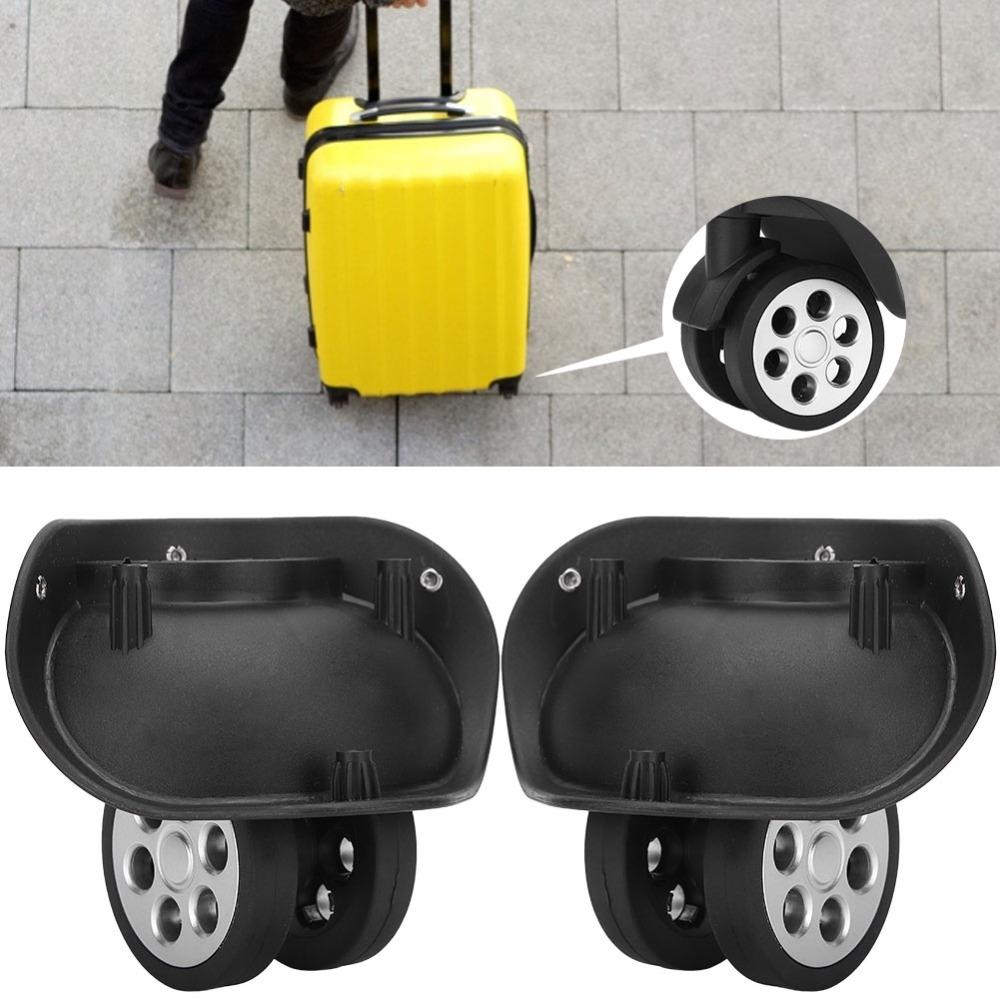 1 Pair Durable Mute Trolley Case Wheels Easy Installation Black Universal Casters Suitcase Caster Outdoor Supplies