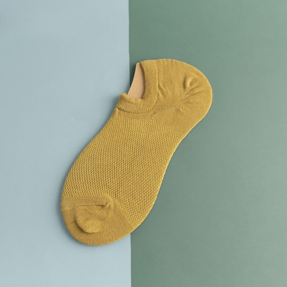 Мужские весенне-летние тонкие однотонные спортивные дышащие сетчатые носки-следки, которые не сползают