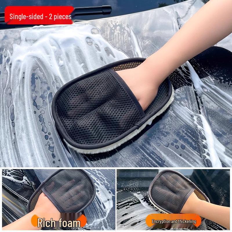 Плюшевые шерстяные шенилловые перчатки для мойки автомобиля - Дизайн 'Медвежья лапа', Безопасны для лакокрасочного покрытия, Идеальны для мытья и воскования