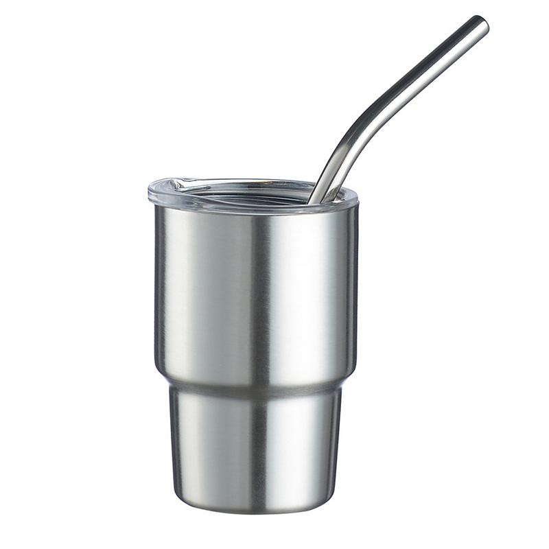 Мини-стакан 3 унции вакуумный термокружка для вина виски нержавеющая сталь кофейная кружка с соломой шампанское подарочная кружка для вечеринки