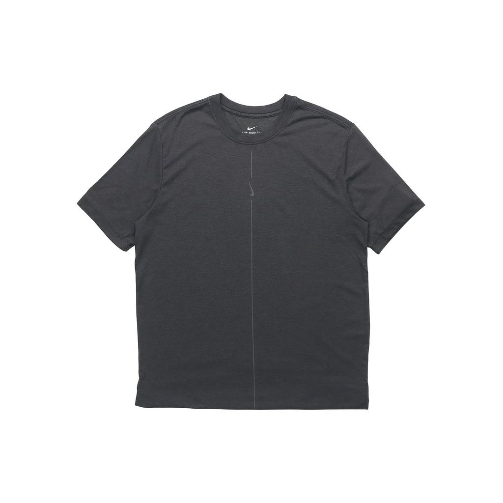 Nike Футболка Yoga Dri-FIT однотонная быстросохнущая спортивная с коротким рукавом для мужчин, черные DJ9651-010
