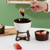 Chocolate Fondue Mugs Set with Forks 300ml Ceramic Melting Pot Set