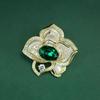 Зеленая камелия брошь элитная женская изысканная роскошная брошь нишевая элитная дизайнерская булавка с ювелирными изделиями