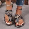 Women Summer Casual Shoes Beach Sandals Flat Bottomed Printed Roman Slippers