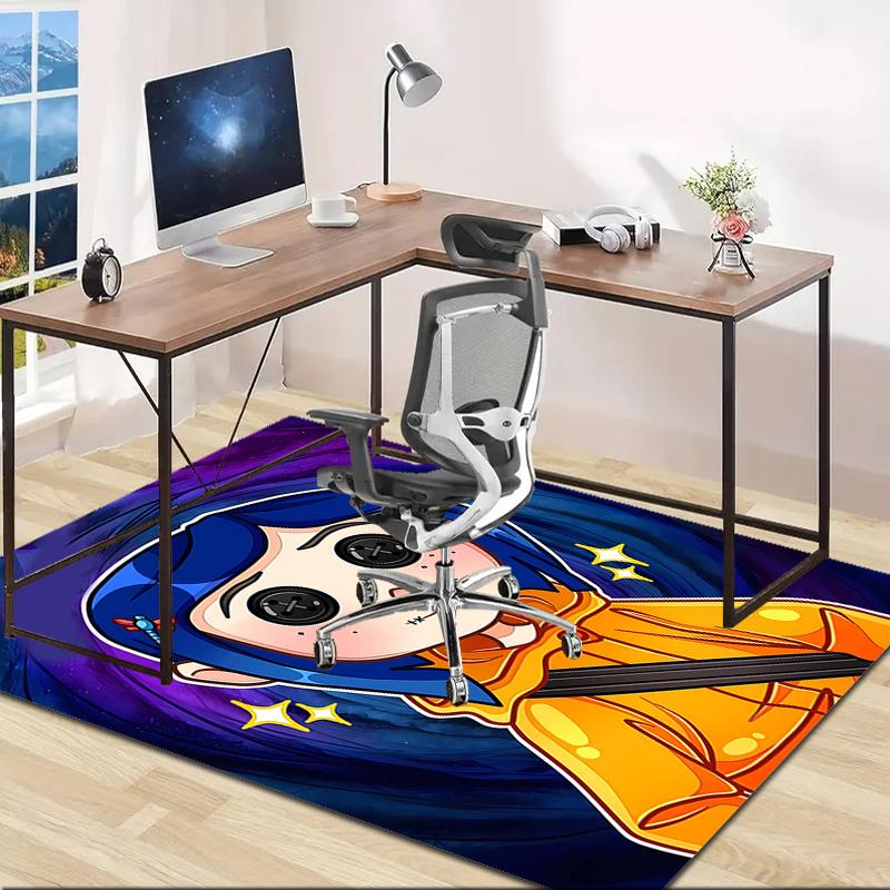 1pc C-Coraline Design Area Rug - Non-Slip, Soft & Cozy Floor Mat for Living Room, Bedroom, Office - Indoor/Outdoor Decorative Carpet