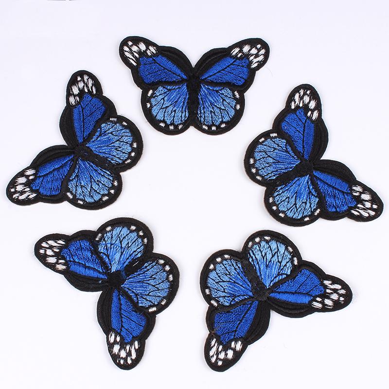 Аппликации для обуви, шляпы,пальто вышитая бабочка 5 штук
