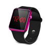 WristWatch Mirror Face Digital Silicone Band Sport Clock Watch Square Metal Red LED Frame Watches  Accessories