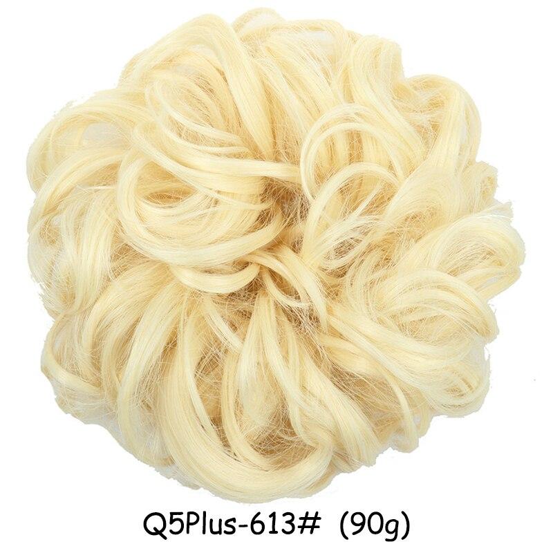 MISS WIG Women Messy Chignon Donut Hair Bun Fake Hair Elastic Chignon Synthetic Fiber Hairpiece Gray Black Brown Color