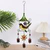 Paitned Bird Butterfly Metal Glass Wind Chimes Garden Wind Catcher for Outside Hanging Pendant Ornament Home Window Decor