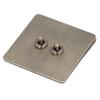 2 Way Toggle Switch Antique Bronze Texture Stainless Steel Panel Toggle Switch AC250V
