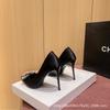 [Spot] Rhinestone pointed black French stiletto sexy European and American high heels women's 2025 new spring shoes