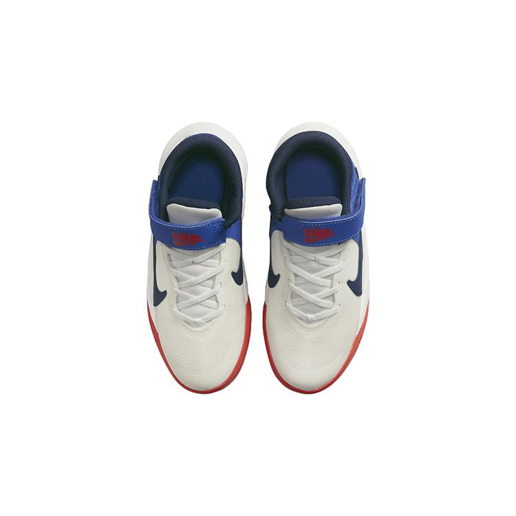 Nike Детские кроссовки Team Hustle D10 FlyEase GS White Game Royal Summit-White Bright-Crimson Midnight-Navy DD7303-103