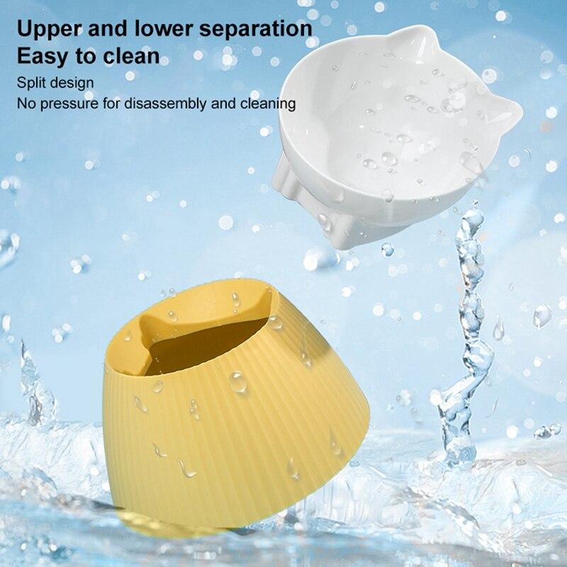 Non-slip Cat Bowl High Foot Dog Bowl 15° Neck Protector Cat Pet Food Water Bowl Pet Feeding Cup Pet Feeder Bowl
