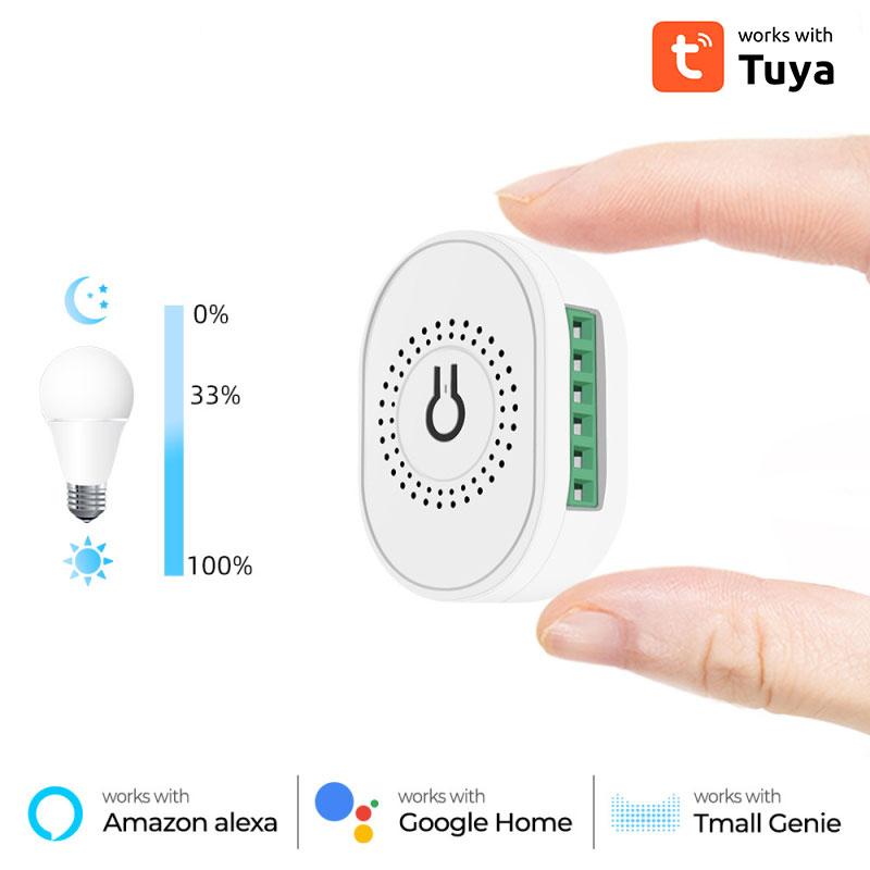 Tuya Mini WiFi Smart LED диммерный модуль управления светом SmartLife App пульт дистанционного управления 220 В настенный светильник включение выключение для Alexa Home
