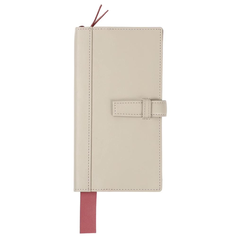 Lightex Notebook Cover, Compatible with Hobonichi Weeks and Weeks MEGA, Genuine Leather, Two-Tone, we-monoleather, Beige