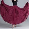 Женская танцевальная юбка, газовая шифоновая юбка, однотонная, с эластичной талией, многослойная, с большим струящимся подолом