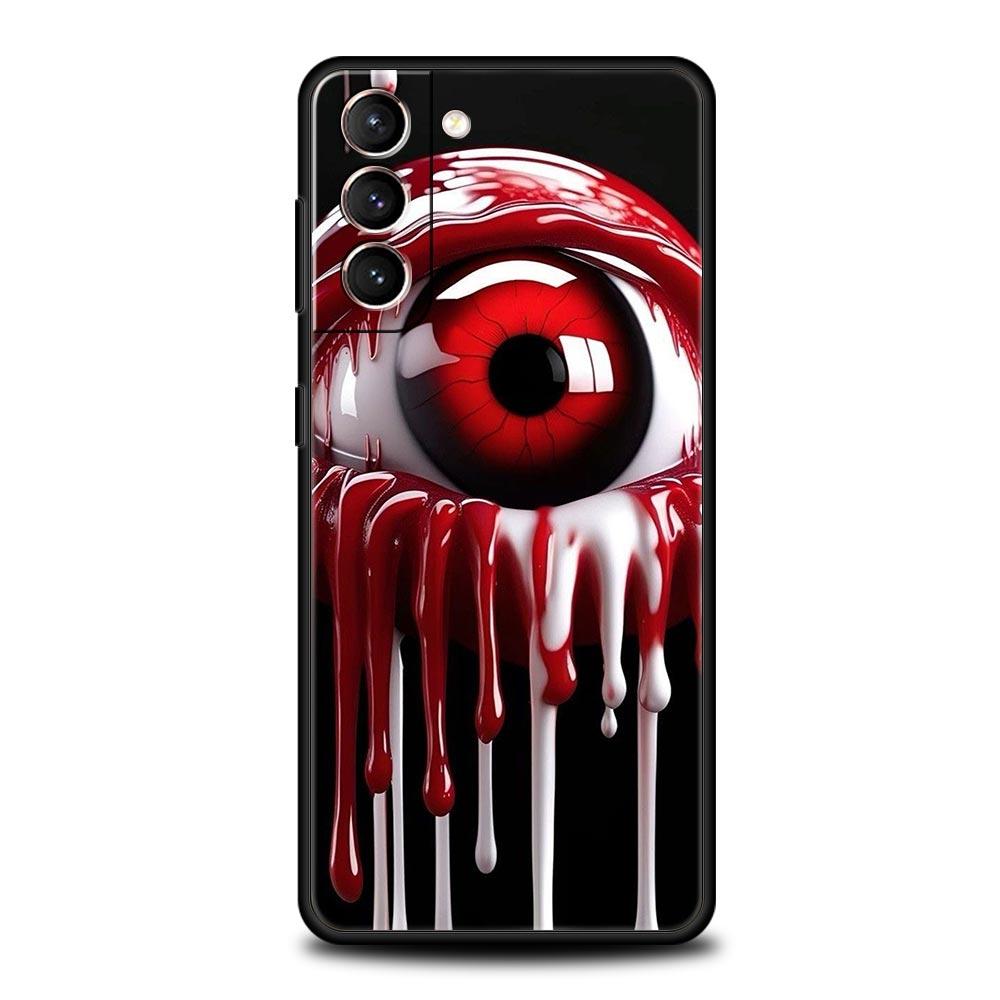 Spooky Scary Red Eye Phone Case Cover for Samsung Galaxy S26 S25 S24 S23 S22 S20 S21 FE Ultra S25 Edge Plus 5G Soft TPU Shell