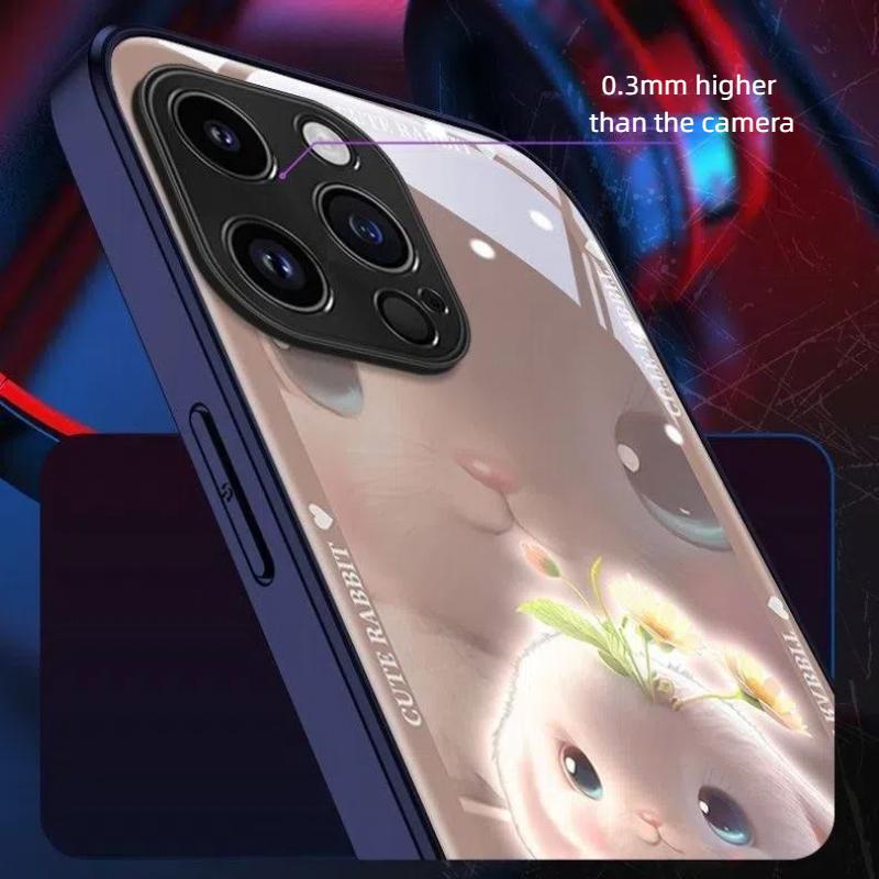 LED Phone Case – Auto Flashing for Calls & Music, Tempered Glass Protection