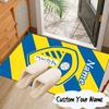 Custom Name Leeds Crest Rug for Living Room, Game Rooms, Office, Bedroom, Floor Mat Playful Design, fan gifts Christmas decor
