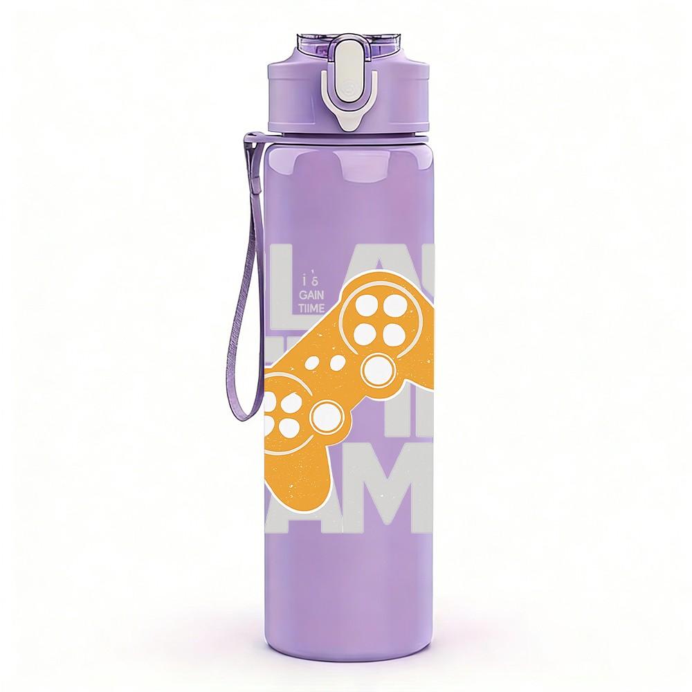 1PC Play The Game Controller 750ml Color Plastic Sports Water Bottle Leakproof Flip Straw Lid Suitable for Sports Office Home Use