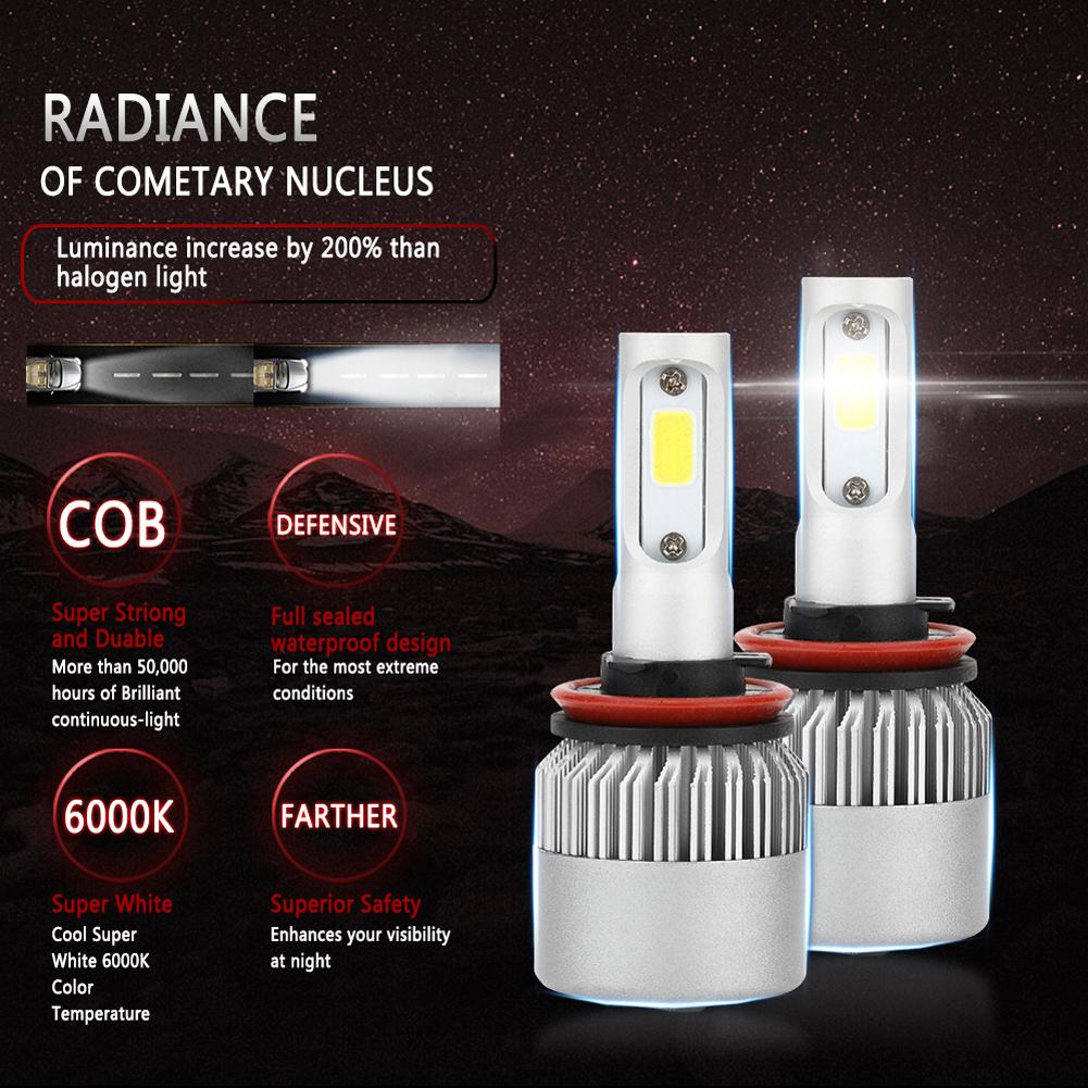 2 шт. Автомобильные ходовые огни H7 H1 H3 светодиодные фары дальнего света 9000LM 72W 6500K для автомобиля грузовика