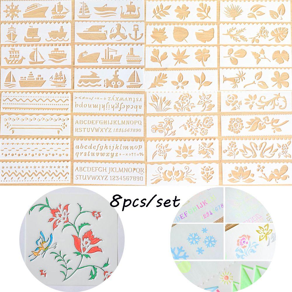 8pcs/set New DIY Craft Stamp Embossing PaintingTemplate Layering Stencils Scrapbooking Flower