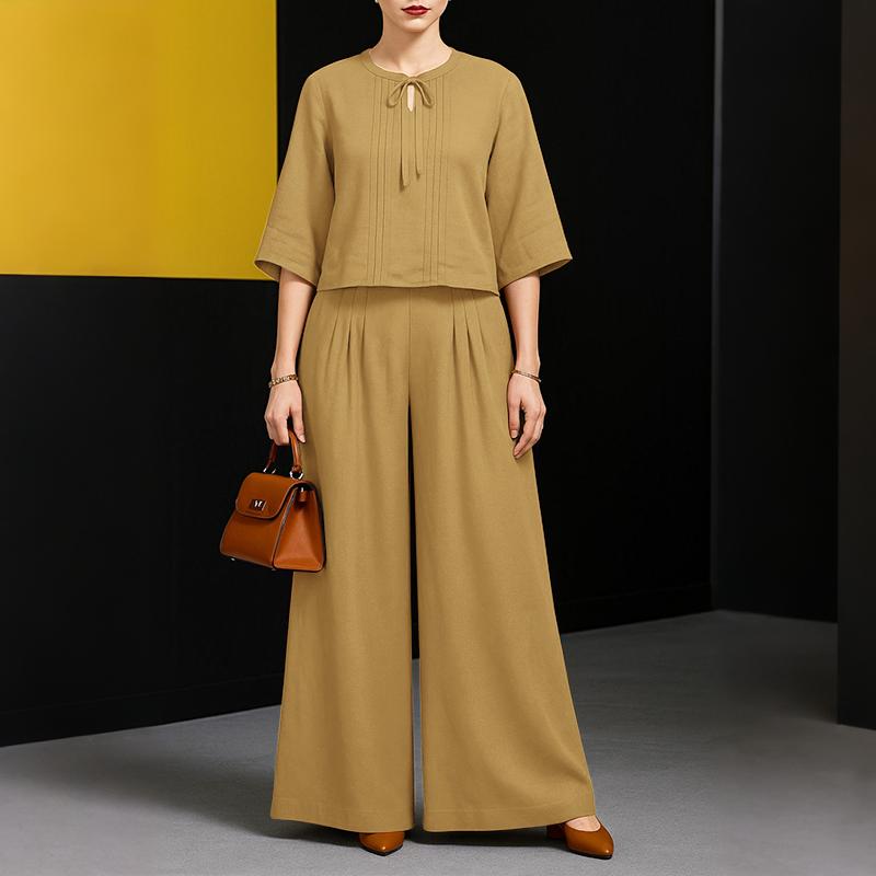 ZANZEA Женские повседневные комплекты из блузки и брюк с рукавом 3/4 из двух предметов