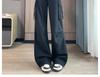 Women's High-Waisted Wide-Leg Cargo Pants with Convertible Pockets - Autumn Slimming Casual Wear