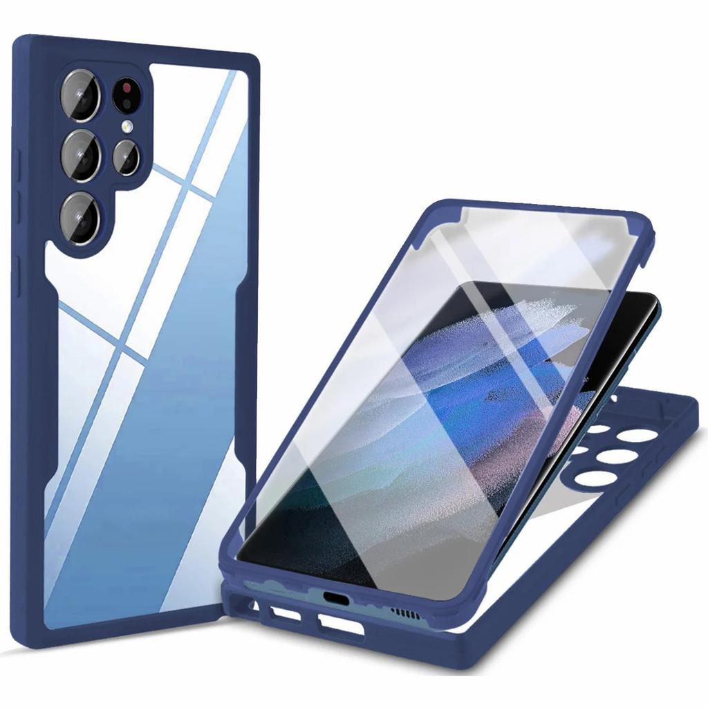Чехол для телефона с полной защитой на 360° для Samsung Galaxy S24 S23 S22 S21 Ultra Plus FE Противоударные чехлы для Samsung A55 A54 A35 A25
