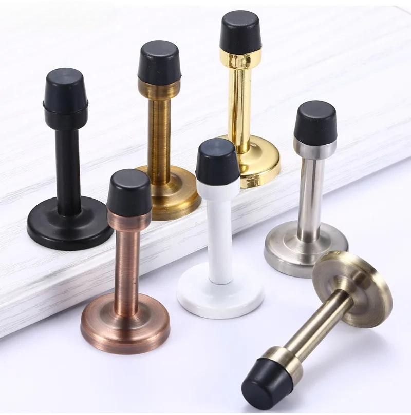 Дверные упоры из нержавеющей стали ZEXEF, настенный дверной упор, резиновый держатель, напольный крепеж с винтами, фурнитура для дома и спальни